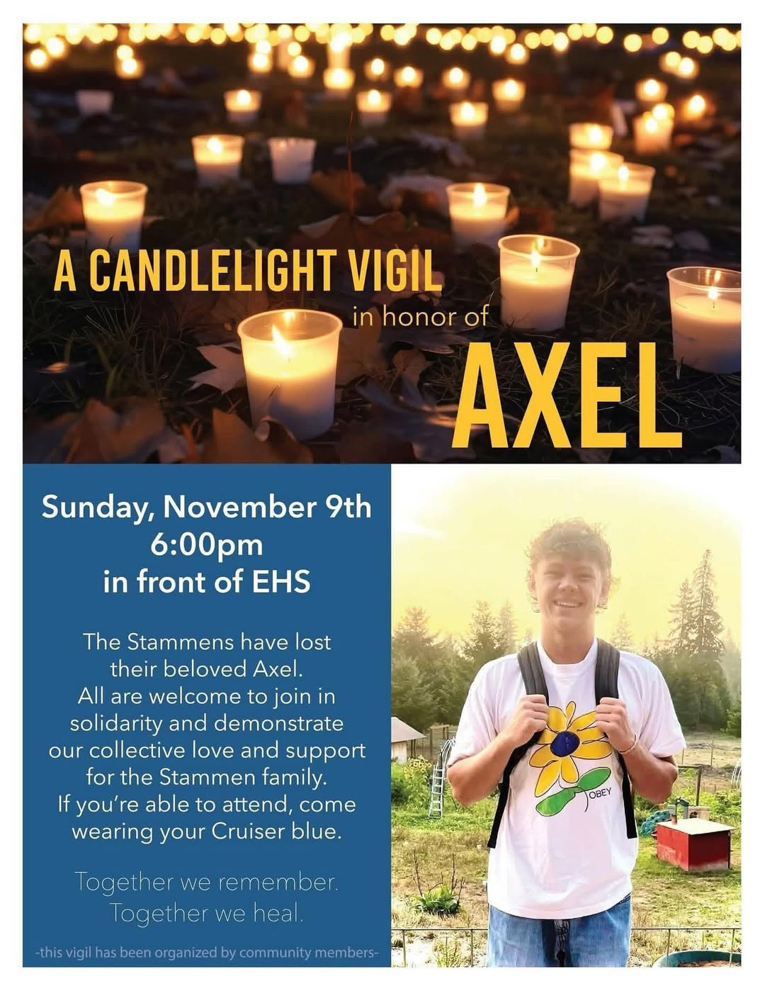 Axel Stammen, EHS Student Remembered for His Bright Spirit